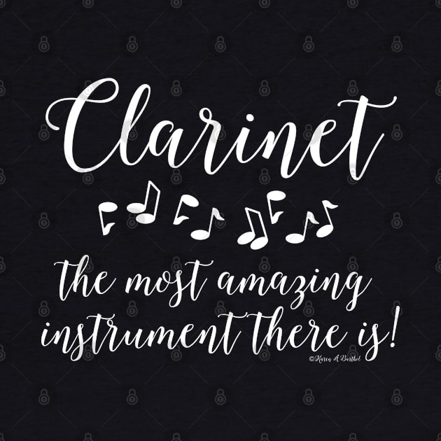 Amazing Clarinet White Text by Barthol Graphics